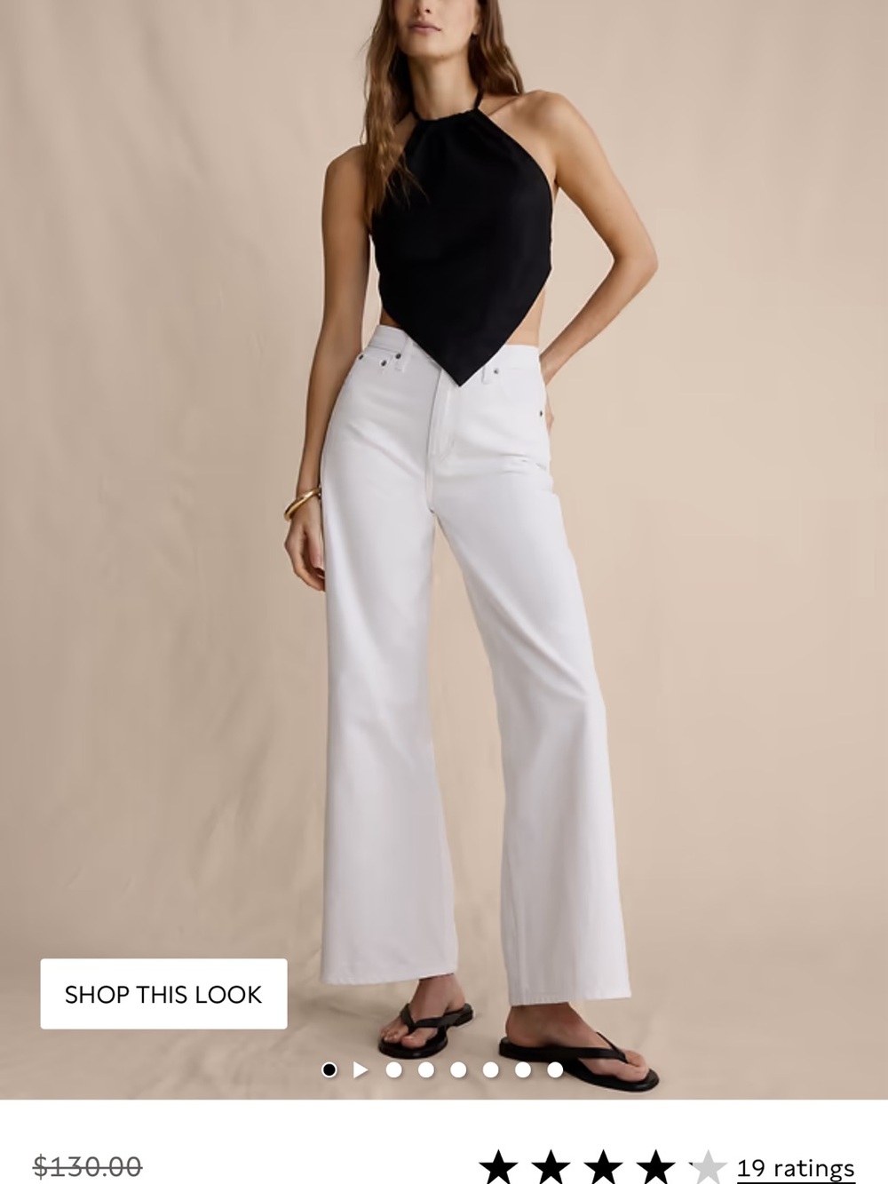 Banana Republic White Wide-Leg Jeans